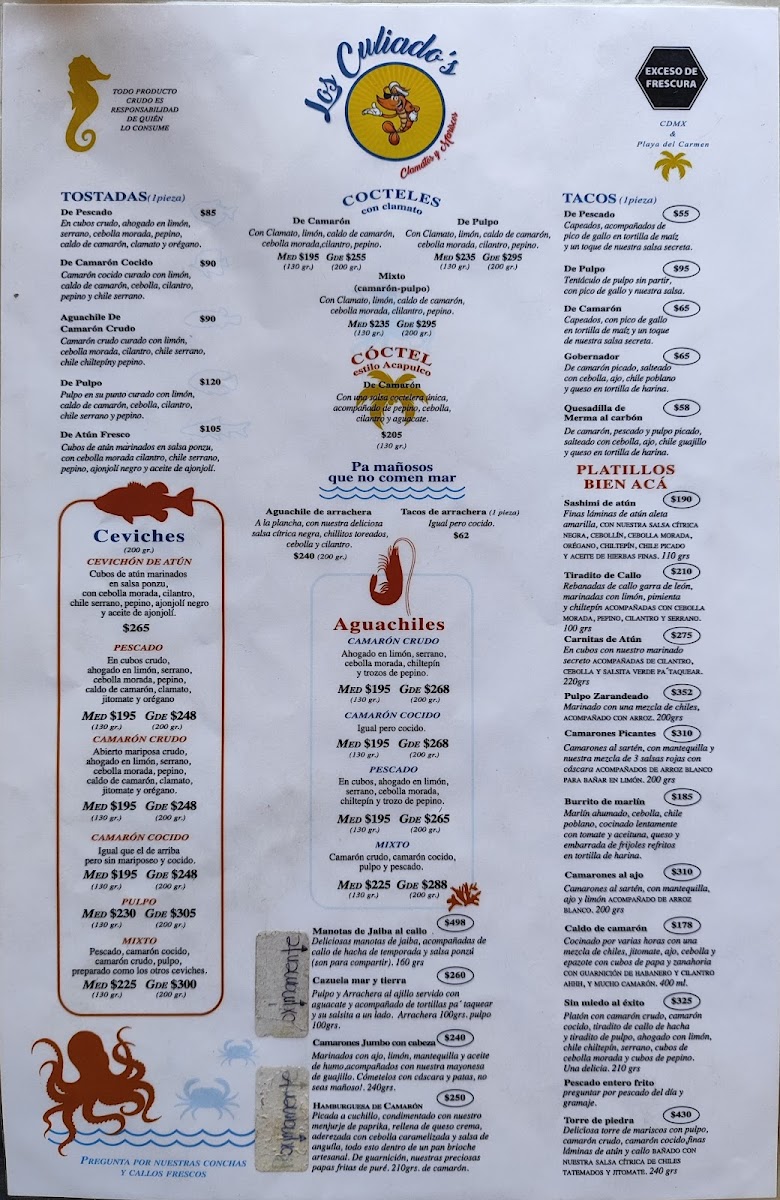 Los Culiados Mariscos Menu - Image 2